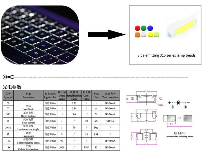 Laptop-keyboard LED