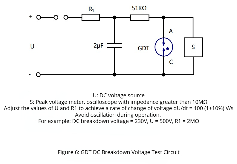 GDT DC Breakdown Voltage Test Circuit