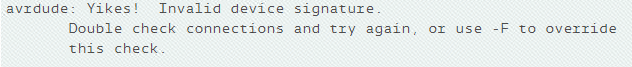 Invalid device signature