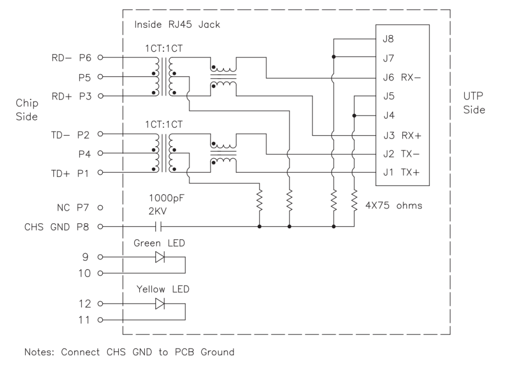 RJ45 Connector Schematics